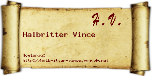 Halbritter Vince névjegykártya