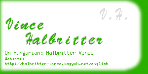vince halbritter business card